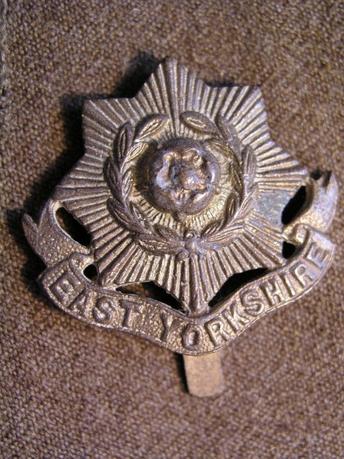 Scarce WWII Far East manufactured East Yorkshire Regiment Cap Badge