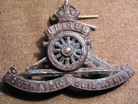 Scarce South African Artillery Officer's Cap Badge