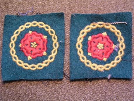 Pair of Lancs & Border District Western Command Formation Patches