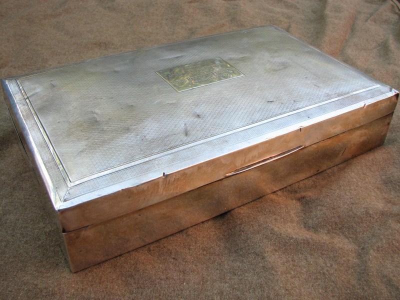 War Department Militaria | 1920's Silver Cigarette Box with Royal Navy ...