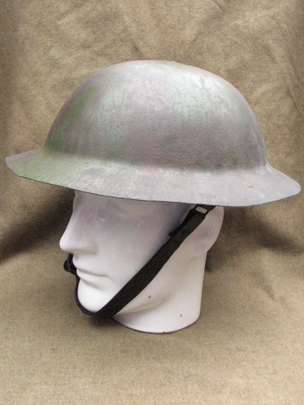 War Department Militaria Rare WWI Camouflaged Raw Edge Brodie Helmet