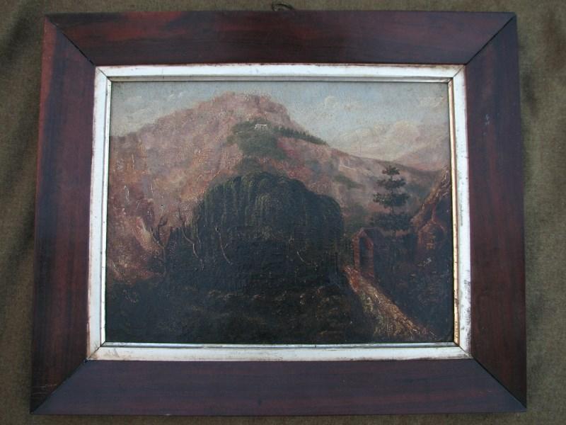 Extremely rare period oil painting of Napoleon's tomb at St Helena
