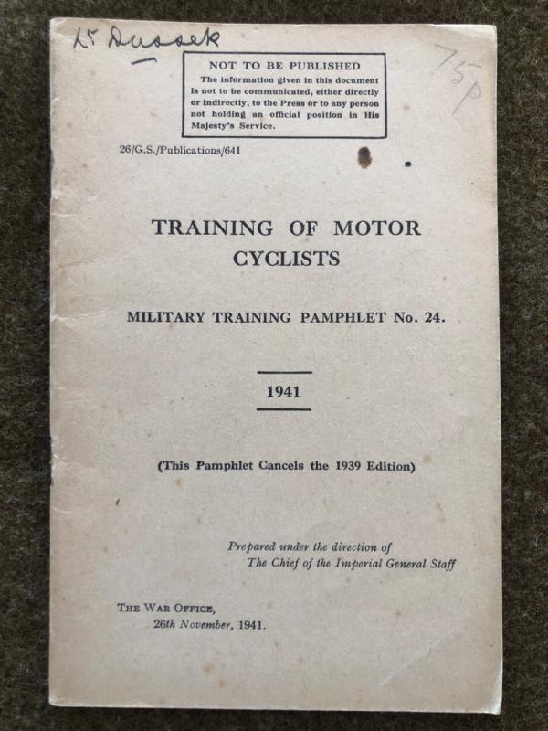 1941 Army Motorcyclist Training Manual