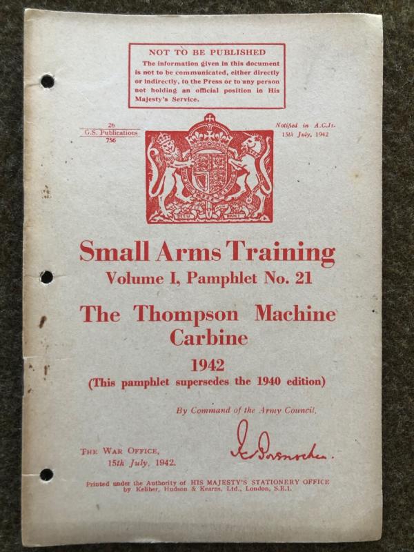 1942 Thompson Submachine Gun Manual