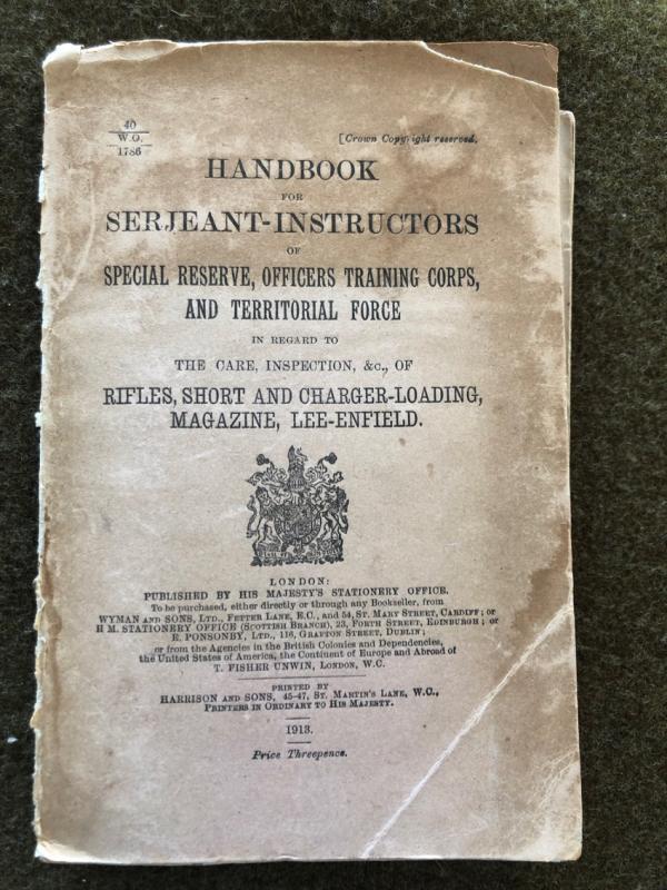 Rare 1913 Lee Enfield Rifle Training Manual