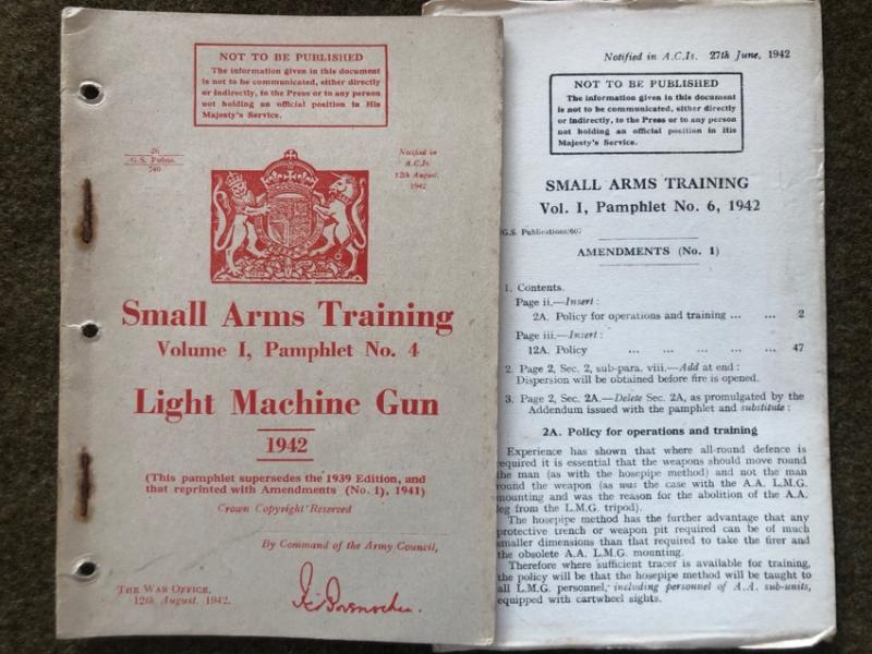1942 Bren LMG Manual with Ammendments