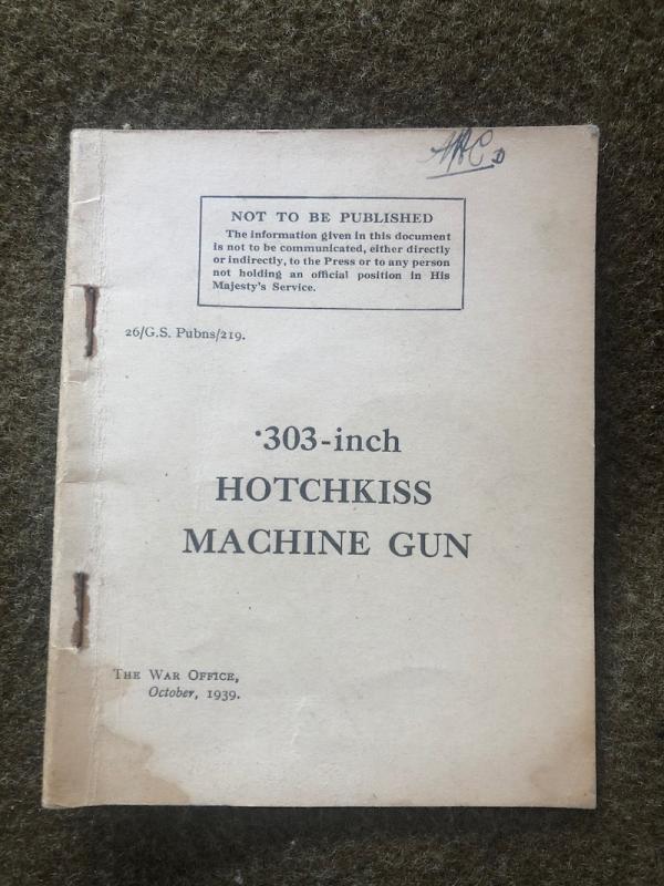 1940 Hotchkiss Machine Gun Manual