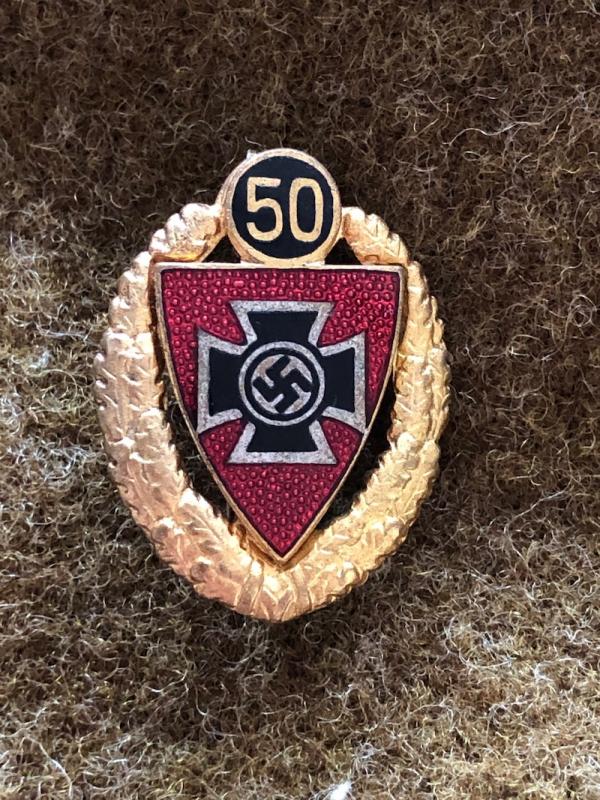 German Third Rich 50 Year Veteran's Badge