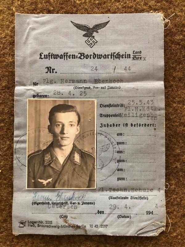WWII Luftwaffe Ju 88 Aircrew Engineer's License