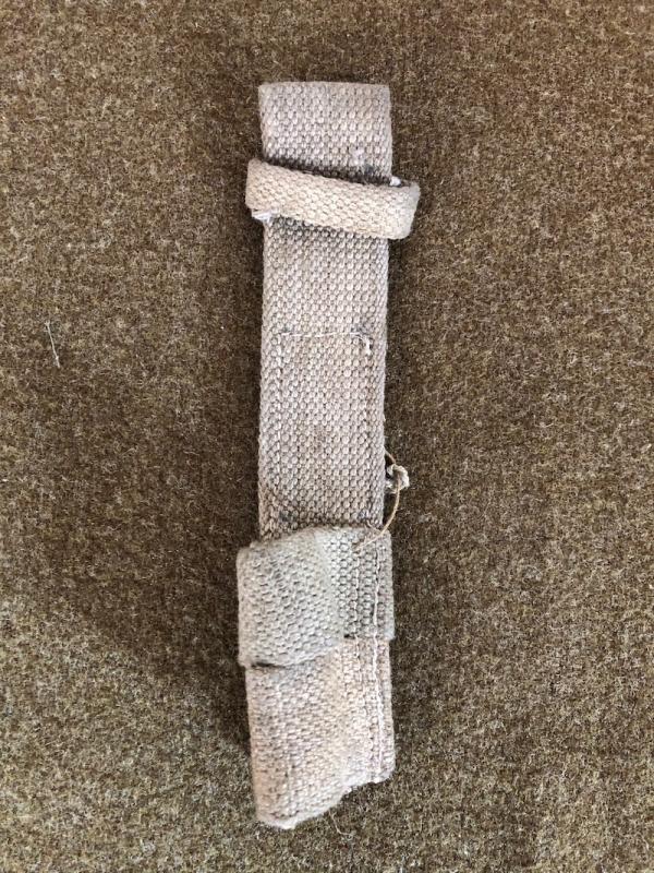 WWII dated Indian Pattern 1937 Webbing Bayonet Frog