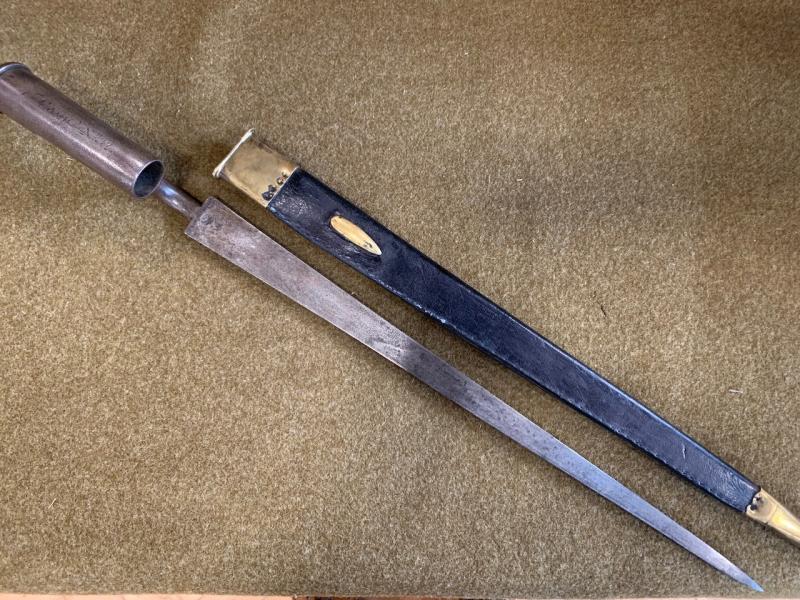 Brown Bess Bayonet with rare engraved marks