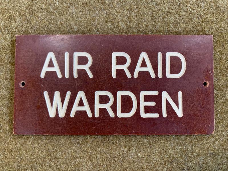 War Department Militaria | WWII Home Front Air Raid Warden Door Sign