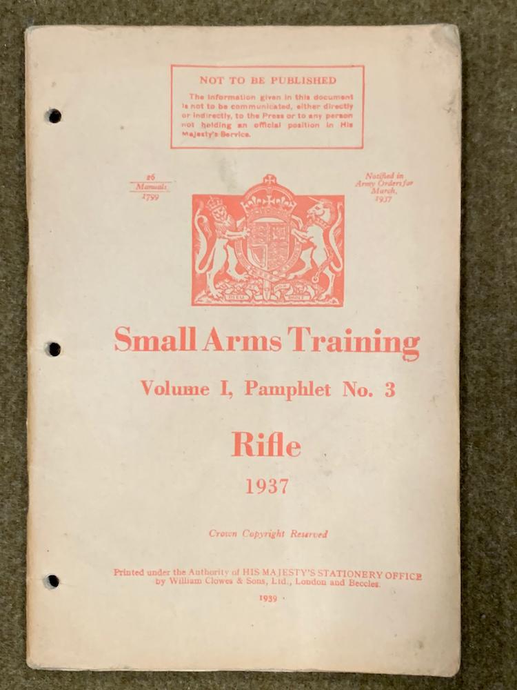 1937 Lee Enfield Rifle Small Arms Training Pamphlet