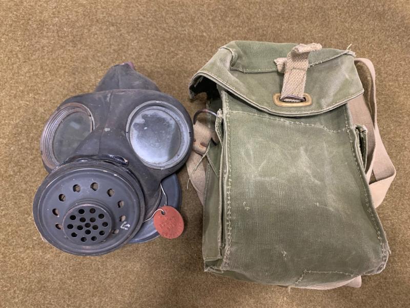 WWII Lightweight Gas Mask with Identity Disc